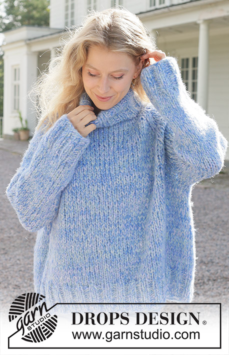 Azure Bliss Sweater / DROPS 259-27 - Free knitting patterns by
