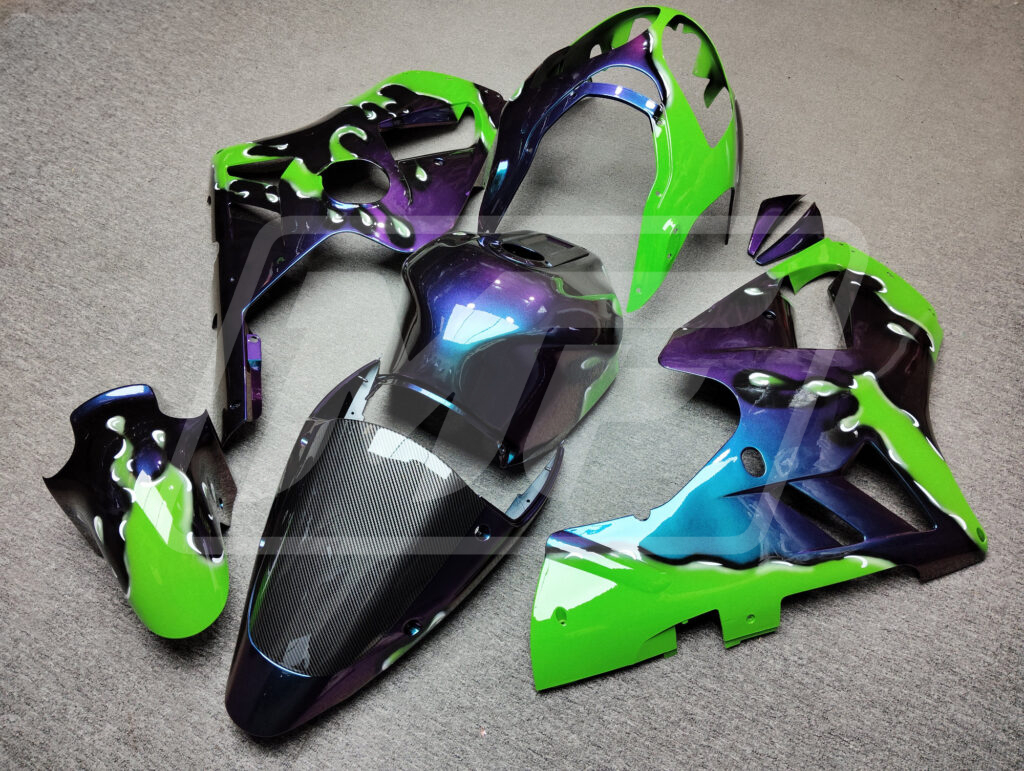 Kawasaki ZX12R 2000-2001 Gloss Purple & Blue Iridescent Green
