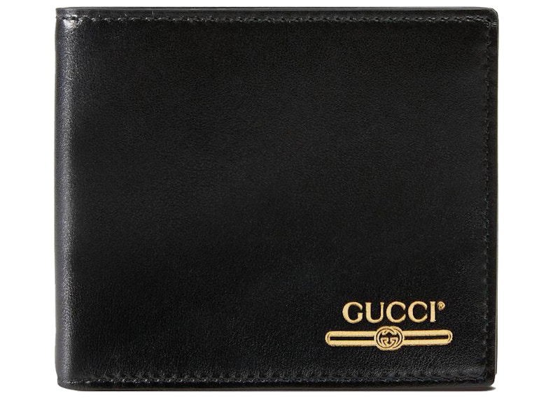 Gucci Leather Wallet with Gucci Logo (8 Card Slot) Black in