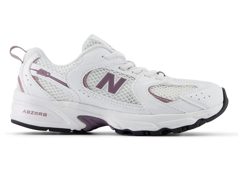 New Balance 530 Bungee Lace White Dark Ice Wine (PS) - PZ530SR - US
