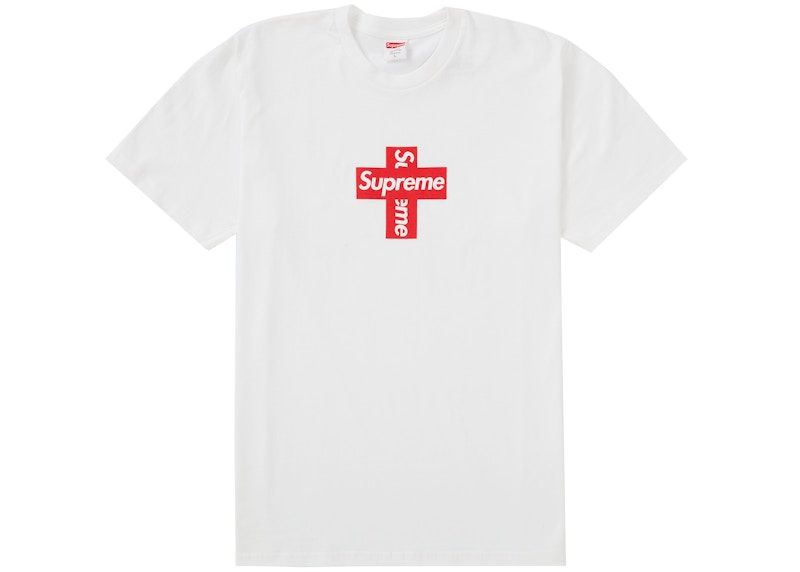Supreme Cross Box Logo Tee White Men's - FW20 - GB