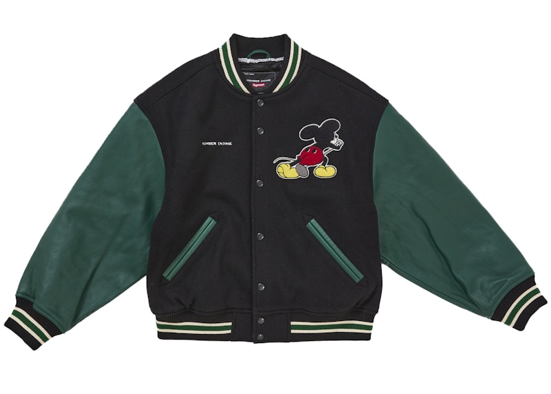 Supreme Number (N)ine Mickey Varsity Jacket Black Men's - GB