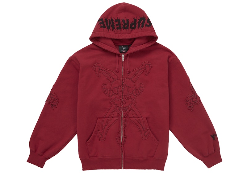 Supreme Y's by Yohji Yamamoto Zip Up Hooded Sweatshirt Red Men's