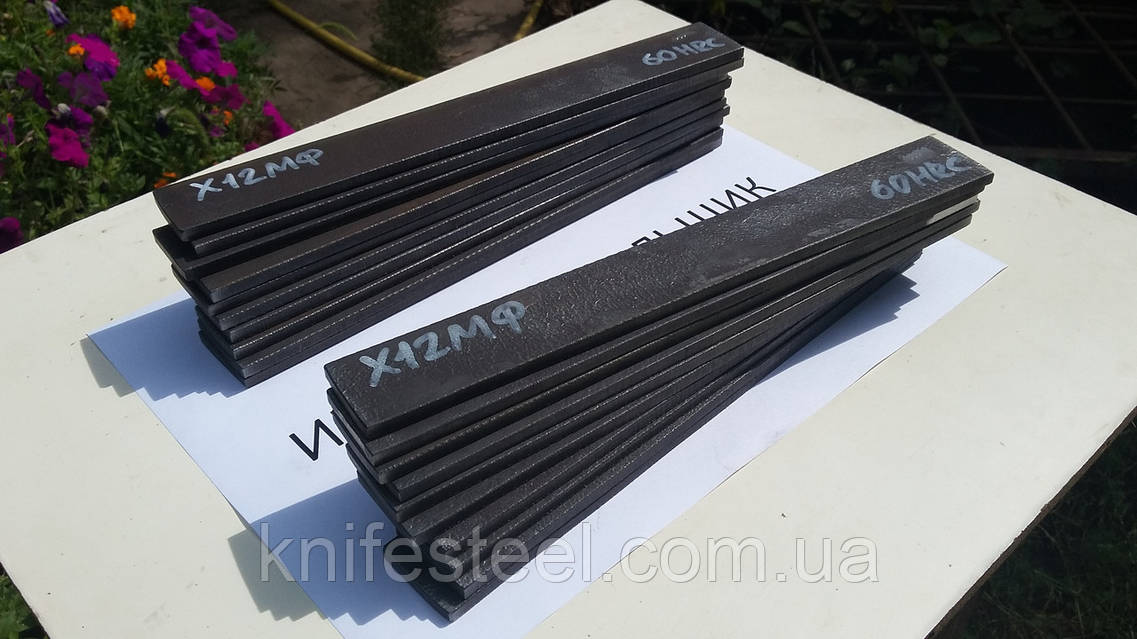 Заготовка для ножа сталь Х12МФ 200х29-30х3.9-4.1 мм термообробка