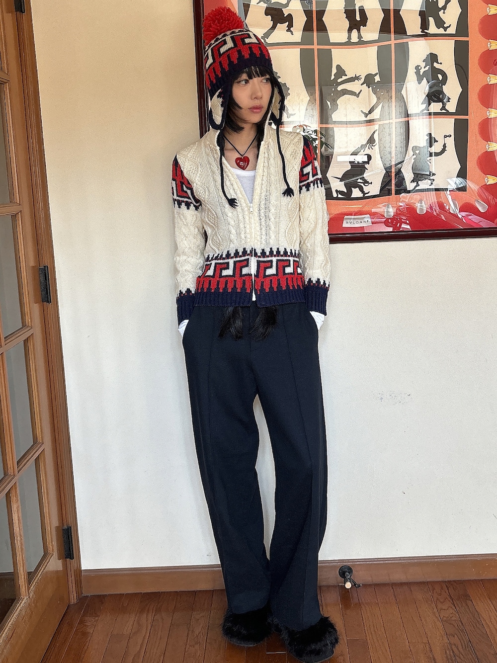 SLY（スライ）の「LONG FUR SANDAL ロング ファー サンダル（サンダル