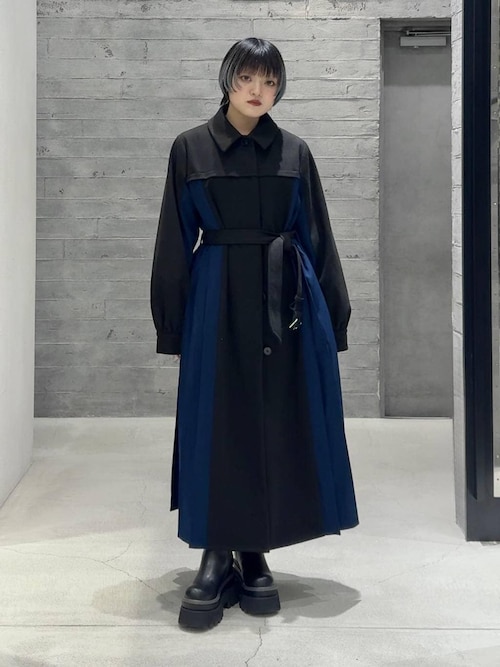 HARE（ハレ） ステンカラーコート コート ハイショクサイドプリーツ