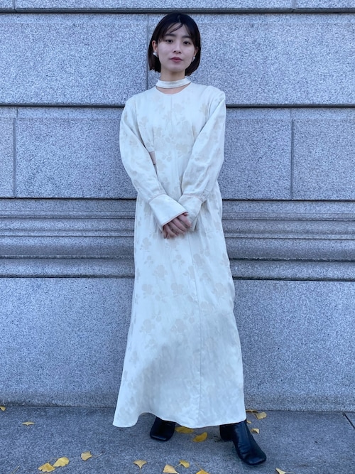 CLANE/クラネ】VINTAGE FLOWER SATIN ONEPIECE/ヴィンテージフラワー