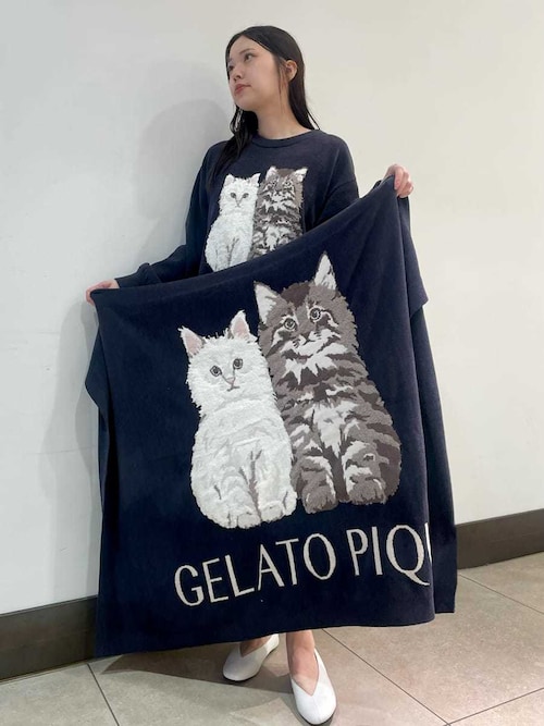 セール】ツインキャットジャガードワンピース（ルームウェア/パジャマ