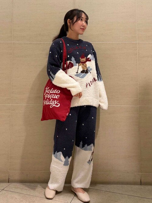 セール】【HOLIDAY】スキーベアジャガードプルオーバー（ルームウェア