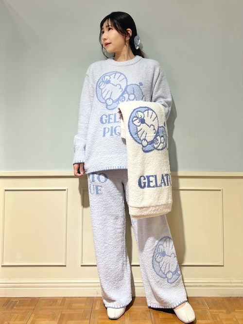 ドラえもん】【レディース】ベビモコジャガードロングパンツ（ルーム