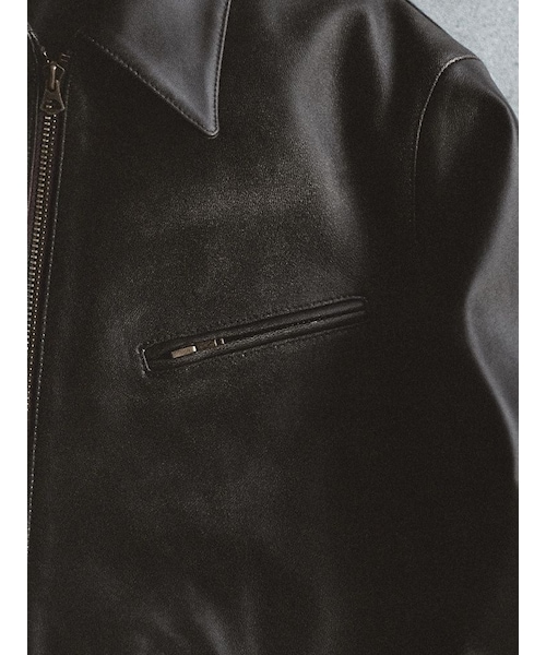 LIDNM（リドム）の「VINTAGE WASHED LEATHER ZIP（ブルゾン）」 - WEAR