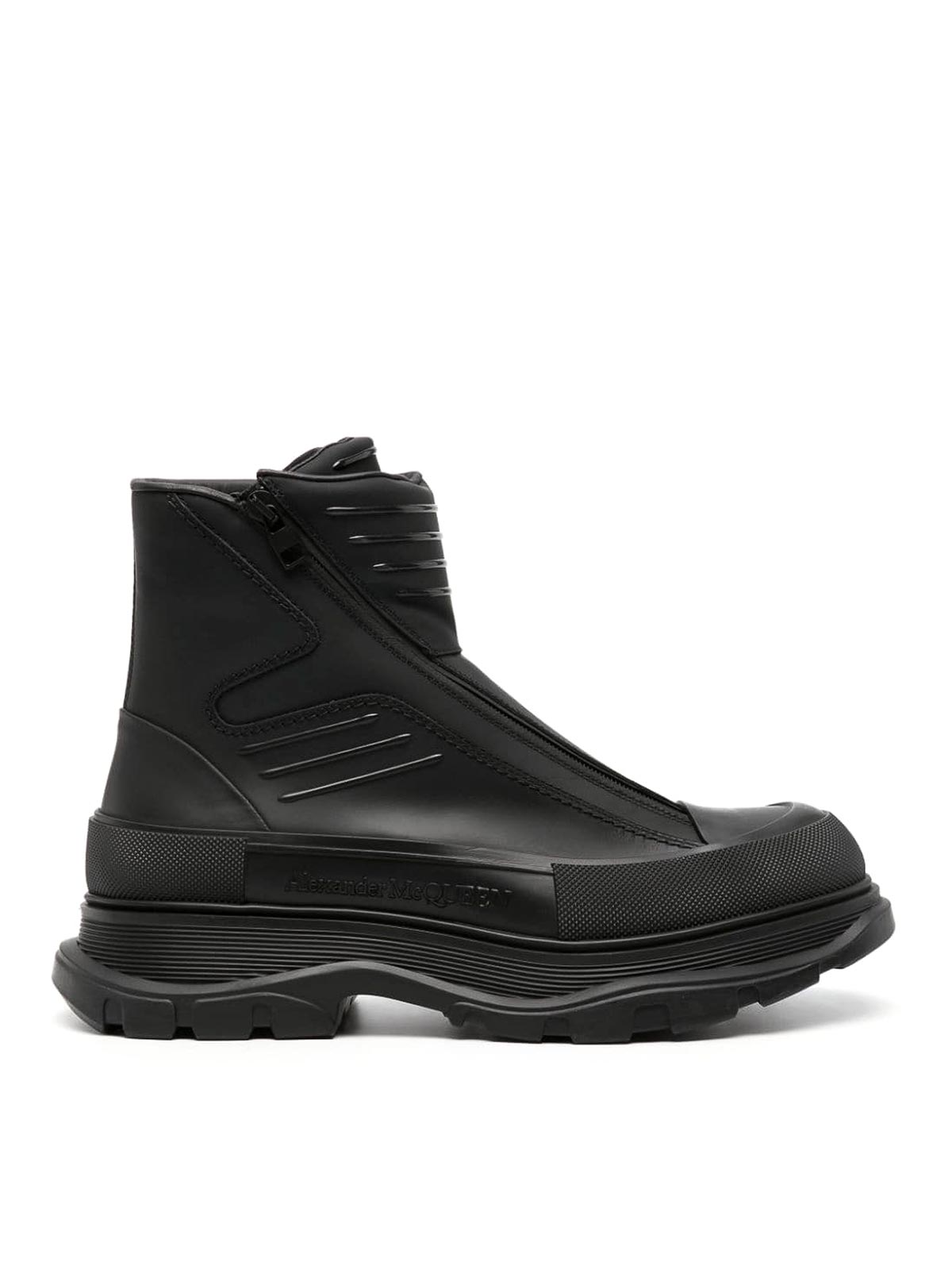 Alexander Mcqueen Tread slick leather ankle boots|757712WHYKF1000