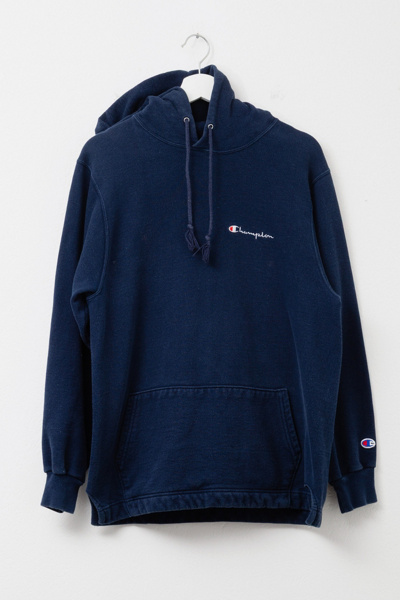 Vintage 1990s Champion Embroidered Script Logo Pullover Navy Blue