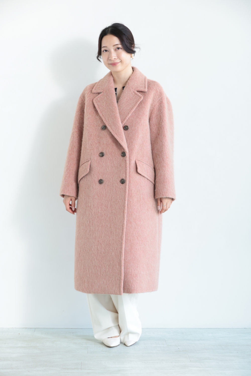 Ballsey(ボールジィ) ウールアルパカシャギー ダブルブレストコート