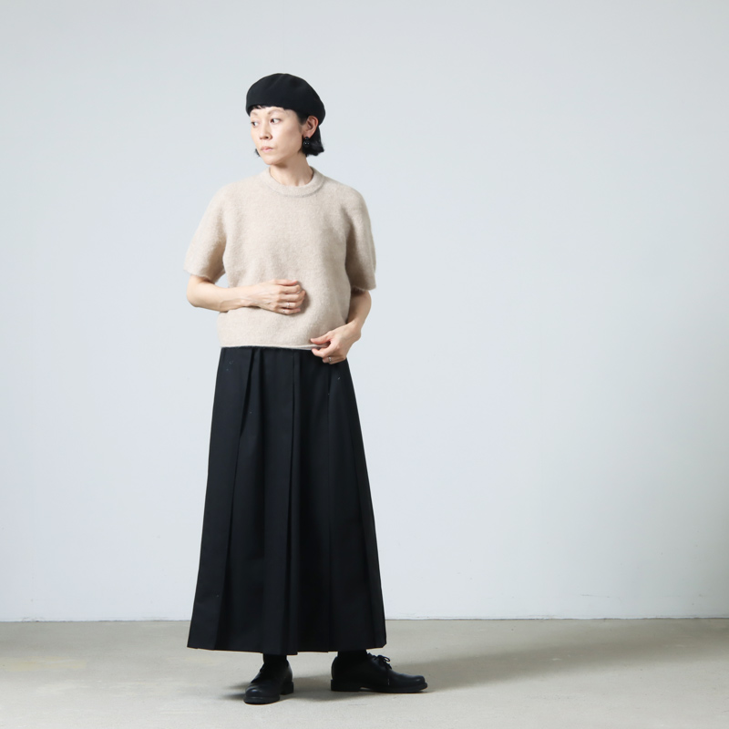 unfil (アンフィル) stretch superkid mohair short-sleeve sweater