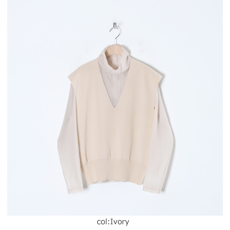 MANOF (マノフ) LAYERED KNIT TOPS / レイヤードニットトップス