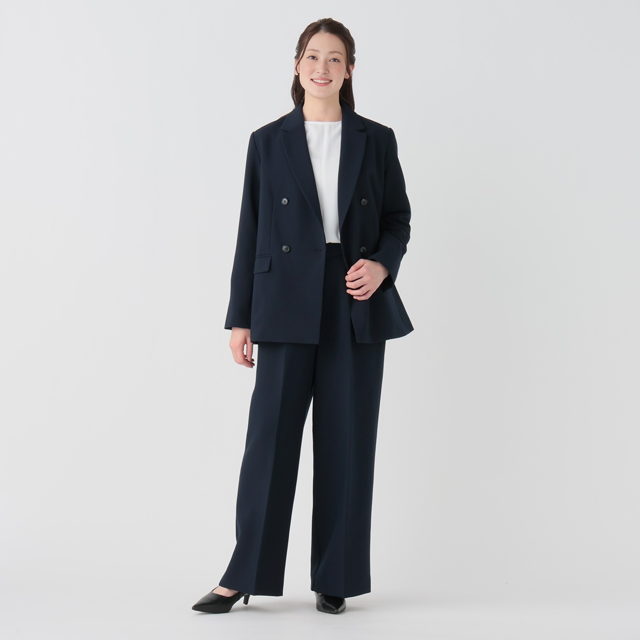 ダブルブレストジャケット 3点スーツ レディス Purelast(ピュアラスト