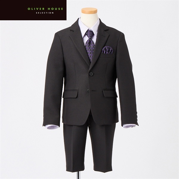 OLIVER HOUSE(オリバーハウス) グレーストライプ2釦スーツ キッズ