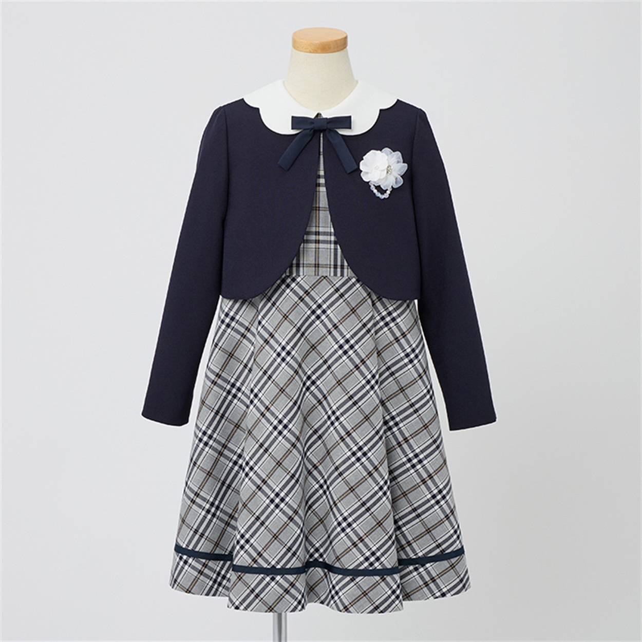 sa・ku・ra ネイビーチェックアンサンブル キッズ 女の子 フォーマル