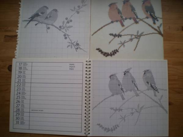 中古】フレメ カレンダー 刺繍 クロスステッチ 1993 鳥の落札情報詳細