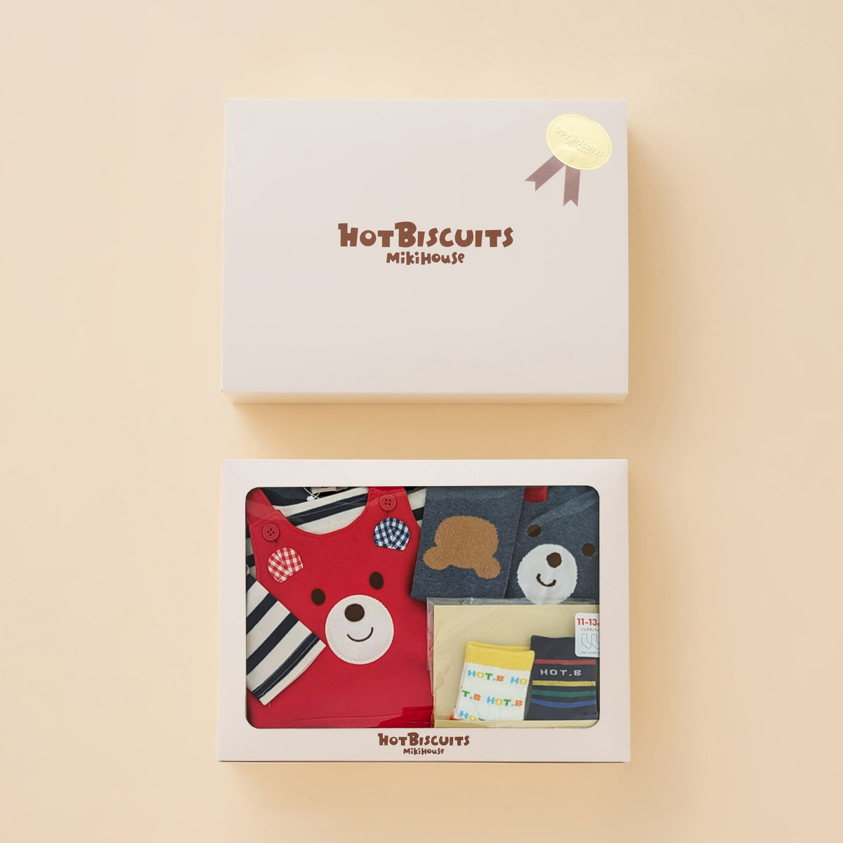 ミキハウス ホットビスケッツ☆人気顔ドン オーバーオール&スパッツ