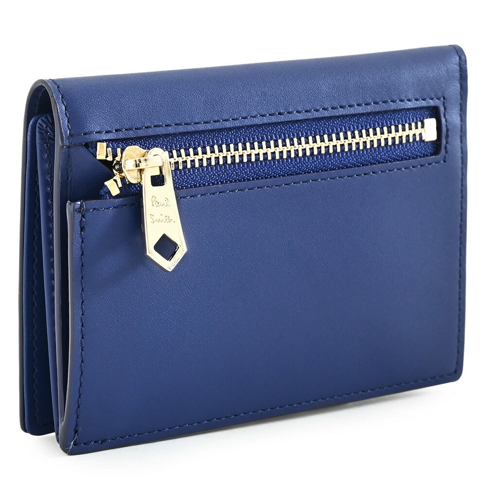 ポールスミス 財布 二つ折り財布 ミニ財布 コンパクト財布 青(ブルー