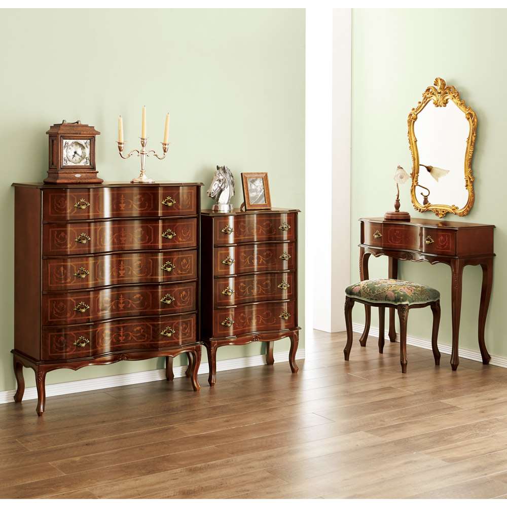 イタリア製 猫脚 象がんシリーズ チェスト4段 幅58cm 通販 - ディノス