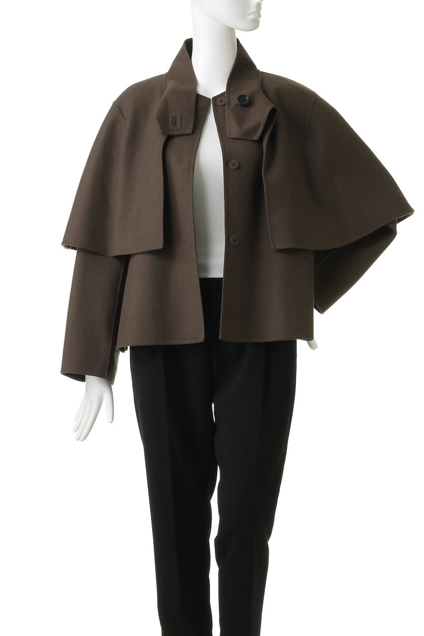 ADORE(アドーア)｜ライトリバーケープ付きノーカラージャケット