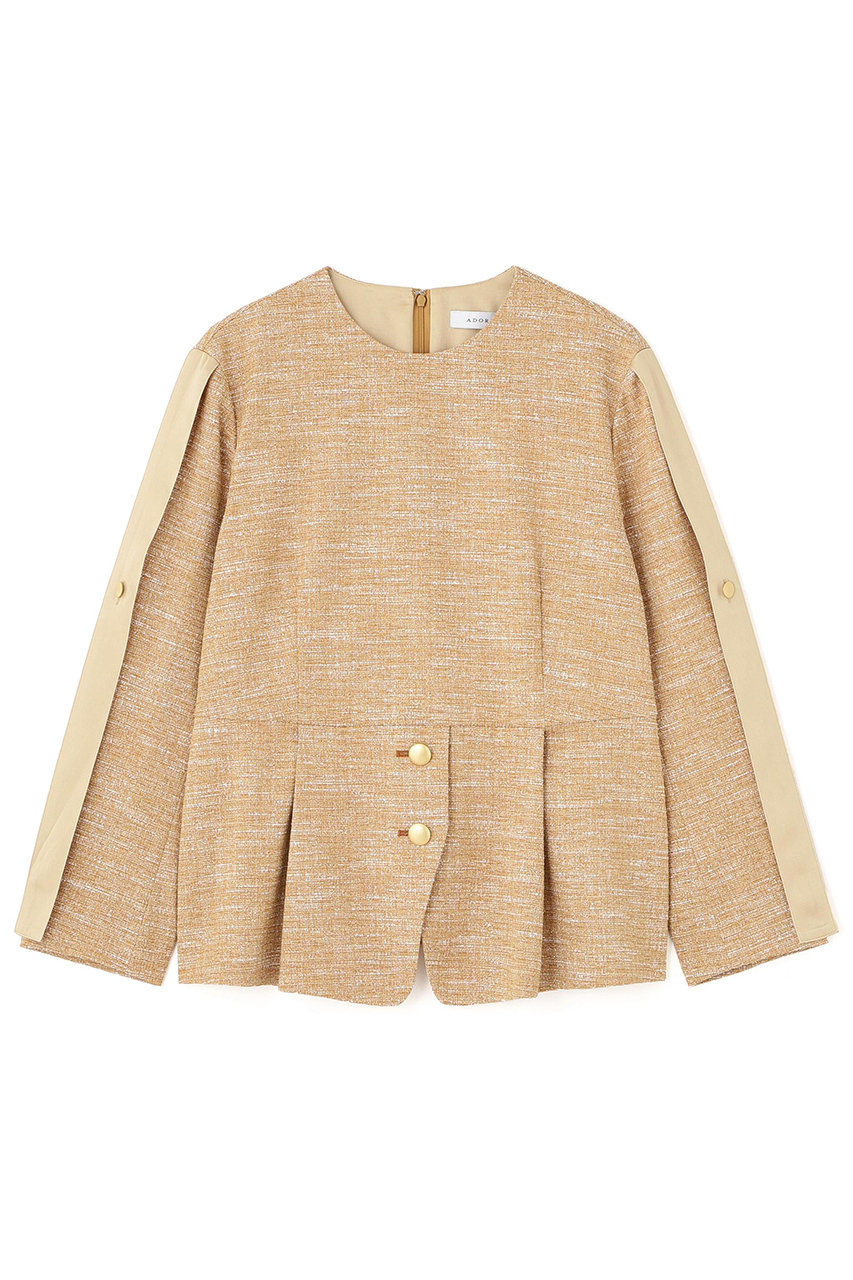 ADORE(アドーア)｜スラブツイードブラウス/ベージュ の通販｜ELLESHOP