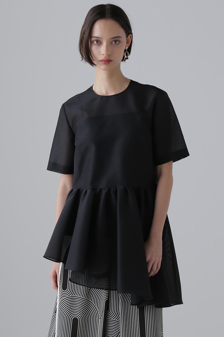 ADORE(アドーア)｜スパンオーガンジーブラウス/ブラック の通販