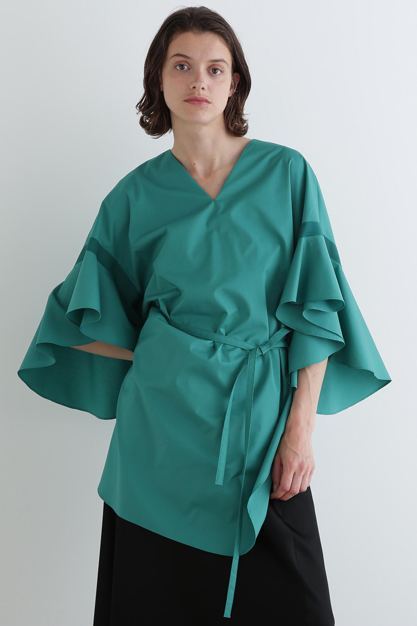 LE PHIL(ル フィル)｜ラッフルスリーブロングブラウス/グリーン の通販