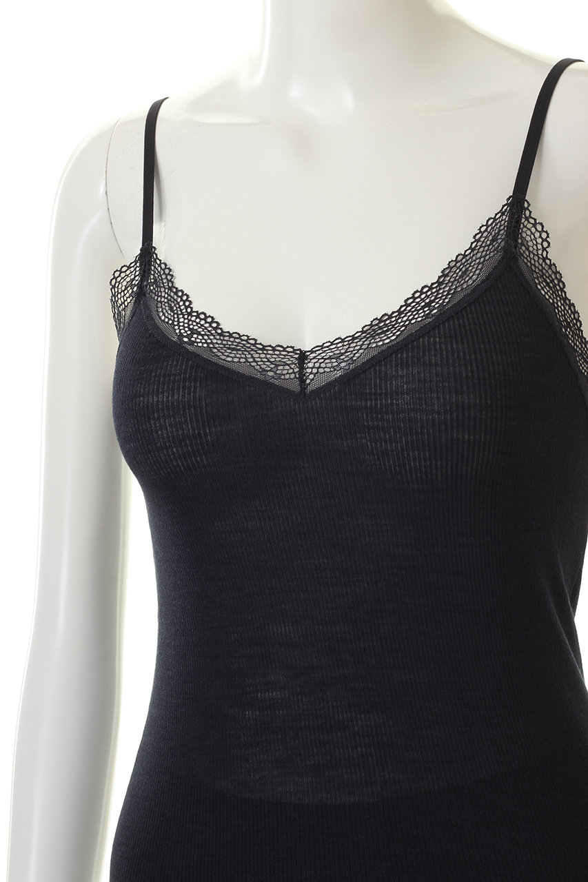 ハンロ ブラキャミ 70A 美品 美品 HANRO 黒 ブラキャミソール 70A