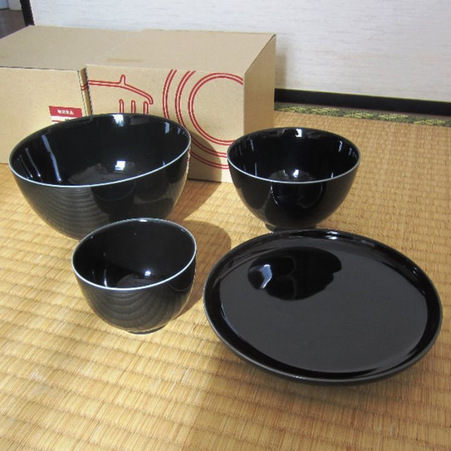 MUJI (無印良品) - 新品未使用 無印 MUJI 入れ子食器セット 2セット 黒