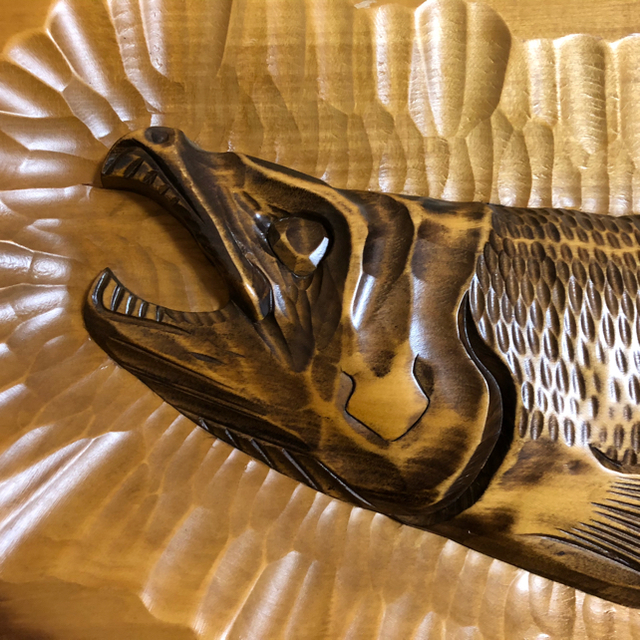 フィッシャーマン様専用☆大高民芸 ☆光司作 ☆木彫り鮭 の通販 by