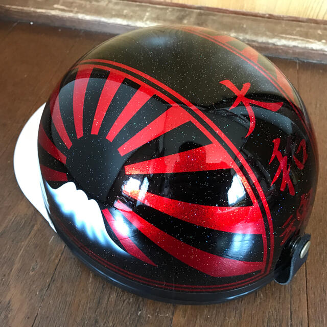 7色ラメ 赤ラメ 黒 富士日章 コルク半 ヘルメットの通販 by paint｜ラクマ