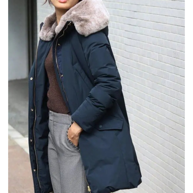 WOOLRICH - ウールリッチ ネイビー コクーンパーカー ダウンコート Sの