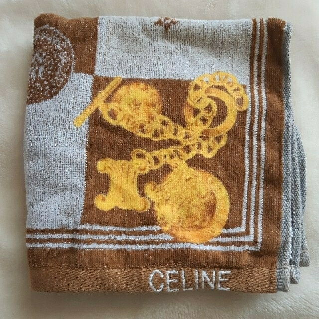 CELINE - CELINE セリーヌ ハンカチタオル ハンドタオル ブラウン