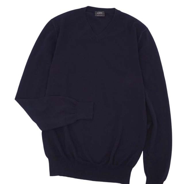 JIL SANDER - ジルサンダー ニット セーター ハイゲージ コットン V