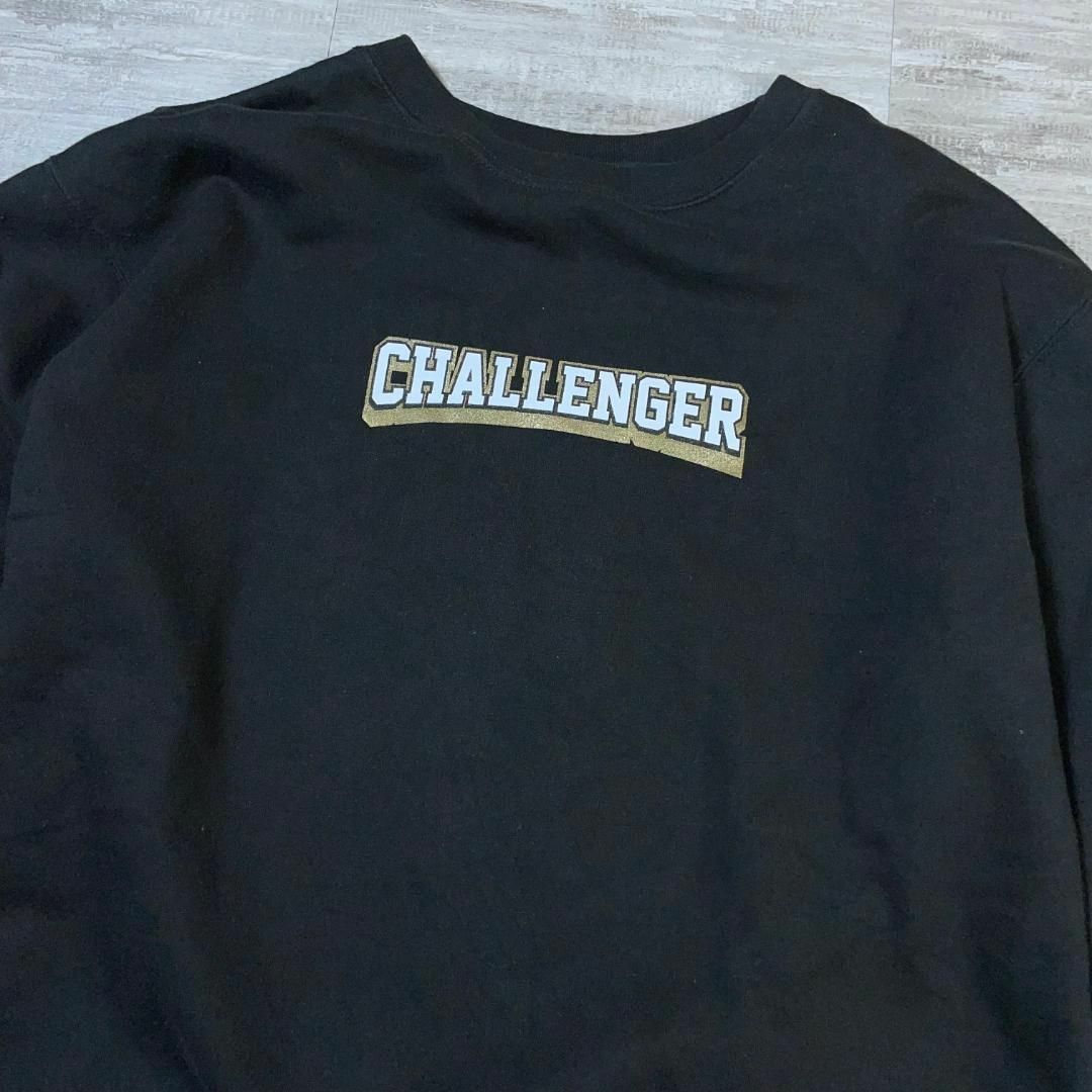 challenger チャレンジャー クルーネックスウェット ロゴ 黒 Mの通販