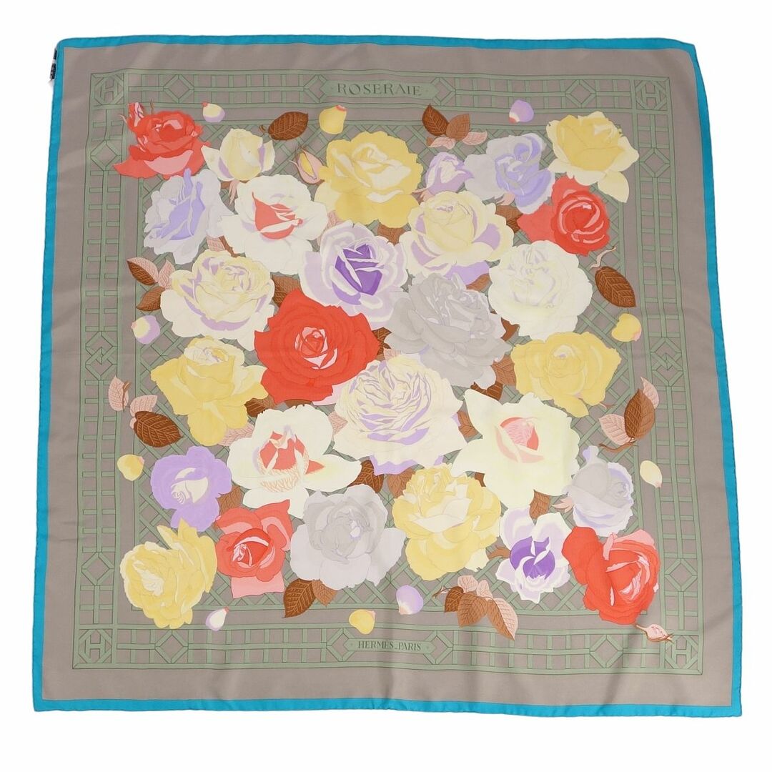 HERMES - エルメス HERMES スカーフ カレ90 ROSERAIE バラ園 シルク100