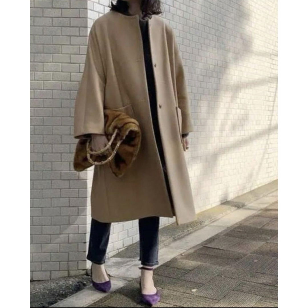 Noble - NOBLE MANTECO ノーカラーコート(ベージュ)の通販 by yuyu's