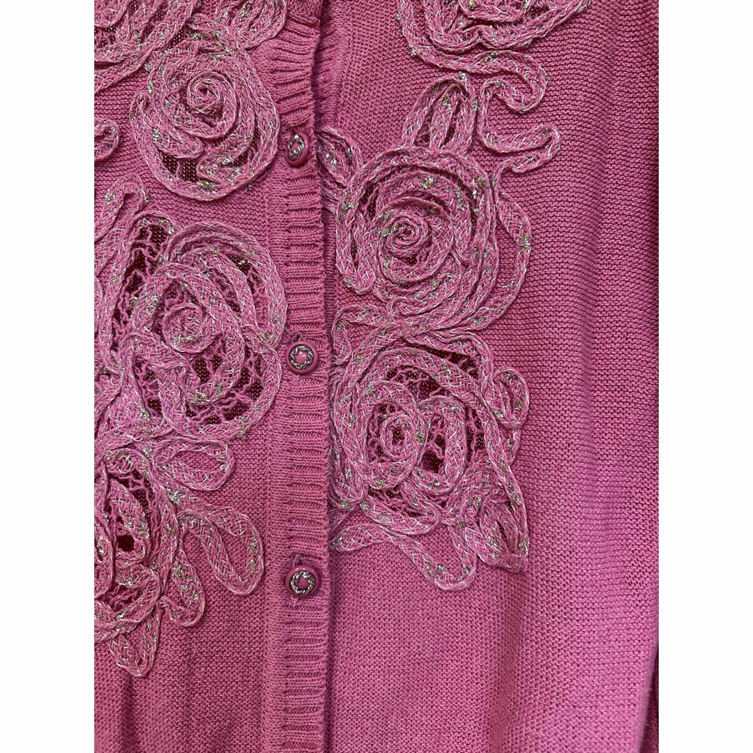 YUKI TORII INTERNATIONAL - ユキトリイ カーディガン レース ピンク色