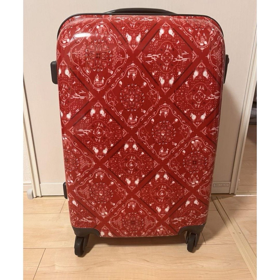 MOOMIN - ムーミンキャリーバッグ 赤 バンダナ柄 鍵付スーツケースの