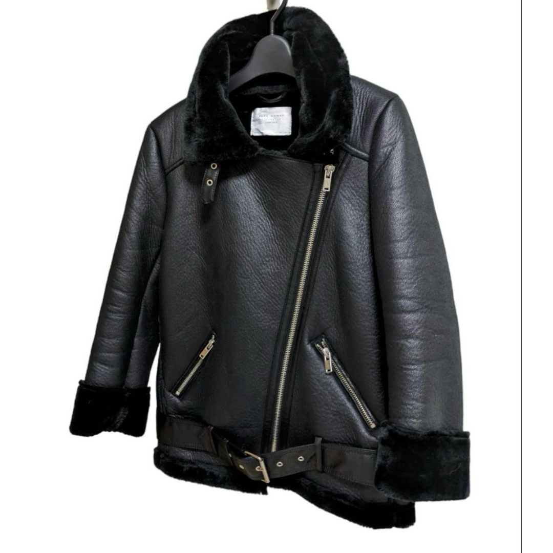 ZARA - 【ZARA】フェイクムートンライダース ボアジャケット ダブルの