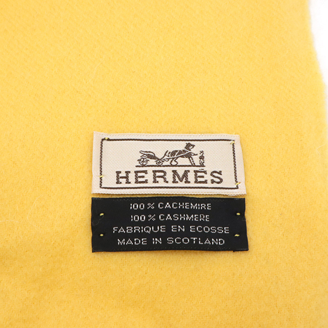 HERMES - HERMES エルメス マフラー ストール フリンジ ロゴ刺繍