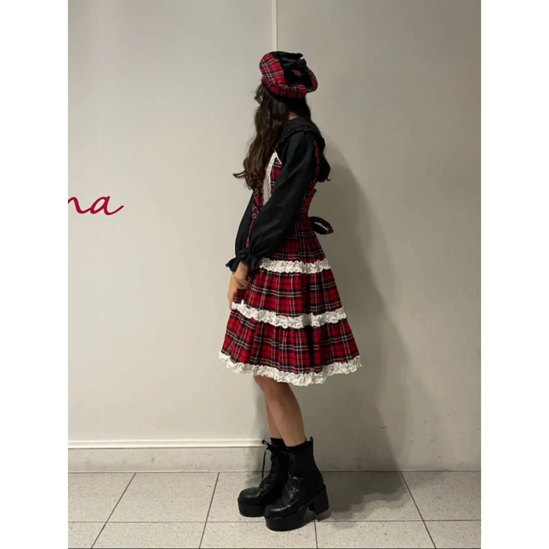 axes femme - axes femme kawaii タータンチェックジャンスカ 赤 新品