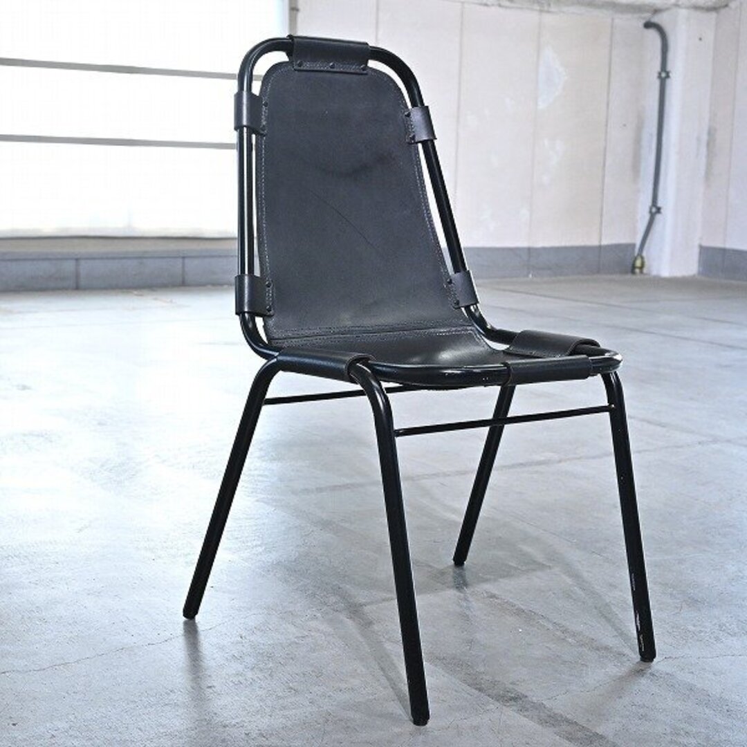 名作「レザルクチェア」シャルロット・ペリアン 本革 スチールレッグ