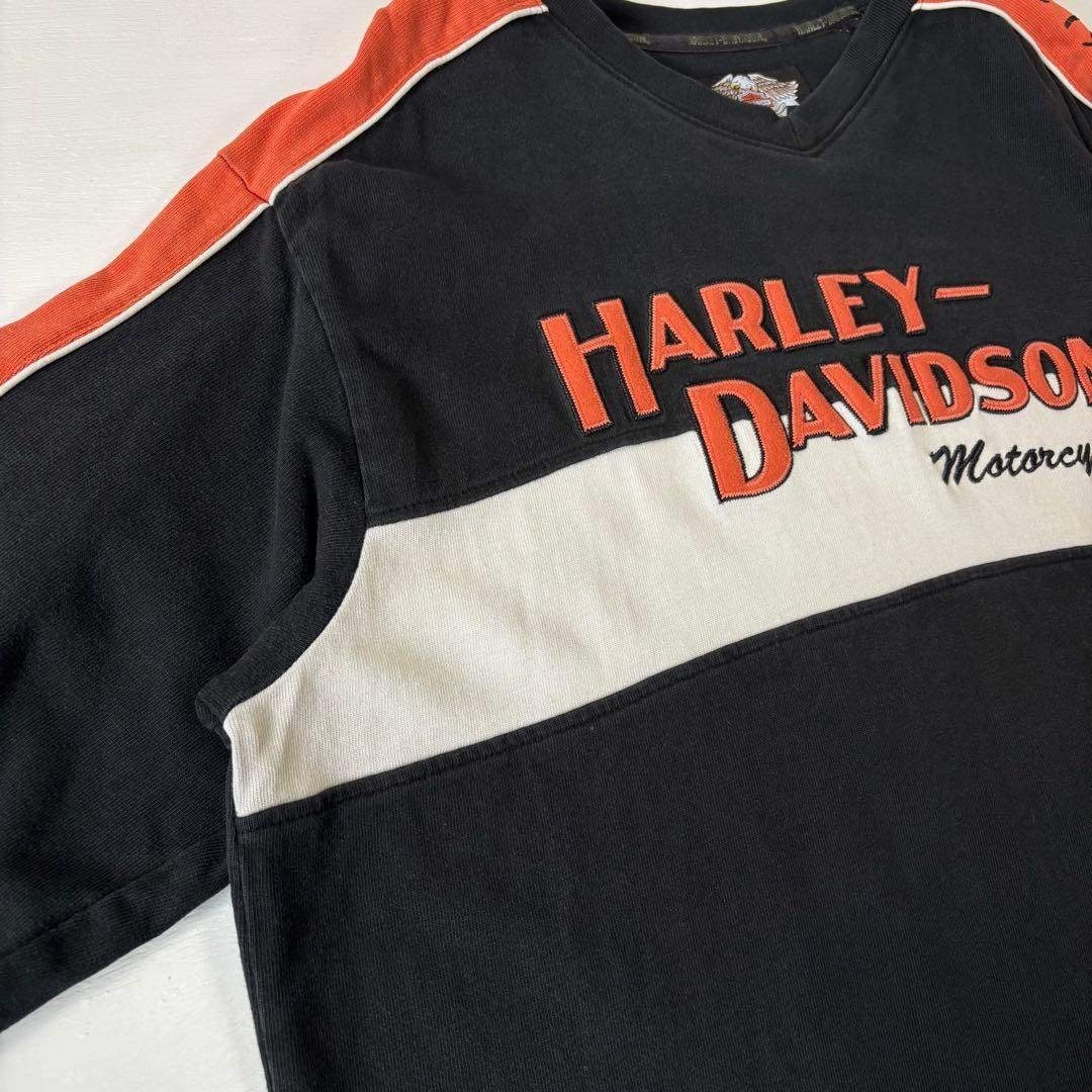 Harley Davidson - ハーレーダビッドソン ロングTシャツ 刺繍ロゴ XL
