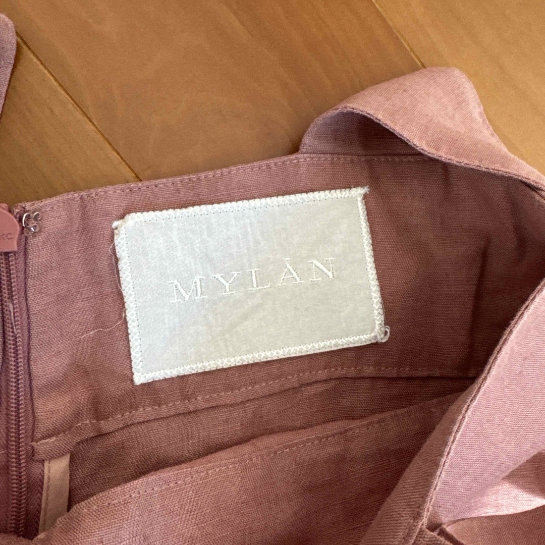 MYLAN カラーリネンオールインワン ワイド バルーン