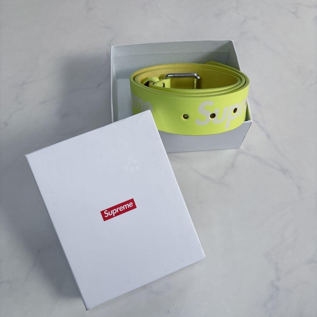 Supreme - 希少 Supreme Repeat Leather Belt M 蛍光イエローの通販 by